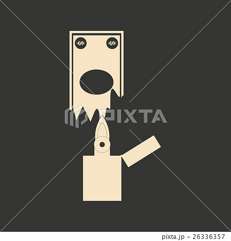 Flat in black and white money burn 26336357