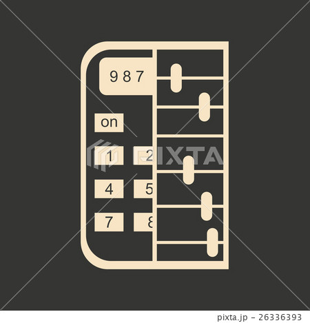 Flat in black and white abacus calculator 26336393
