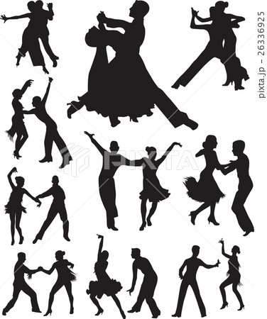 Dance People Silhouette Vectorのイラスト素材