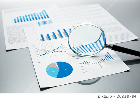 報告書をチェックする。グラフを拡大する虫眼鏡。 26338784