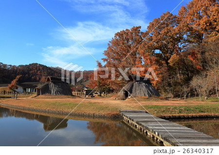とまほろば古の里歴史公園　縄文時代の竪穴住居 26340317