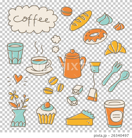 Set of colorful coffee elements 26340497