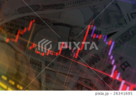 金融イメージ　為替・株価 26341695