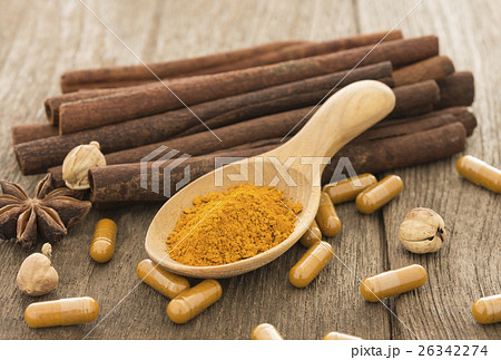 Cinnamon, herbs and spices 26342274