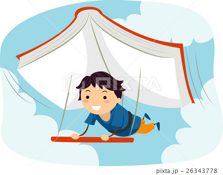 Stickman Kid Boy Book Gliding Stickman Kid Boy Book Gliding 26343778