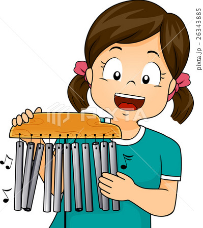 Kid Girl Mark Tree Playing Kid Girl Mark Tree Playing 26343885