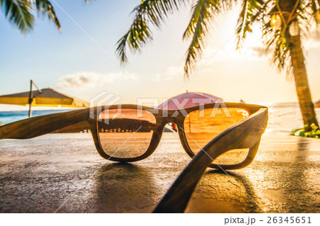 Sunglasses on beach 26345651