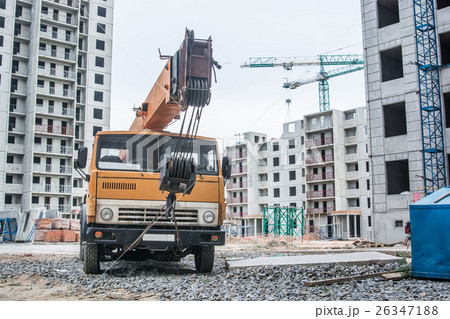 Mobile crane at construction site 26347188