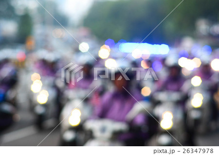 Out of focus traffic and lights in twilight time 26347978