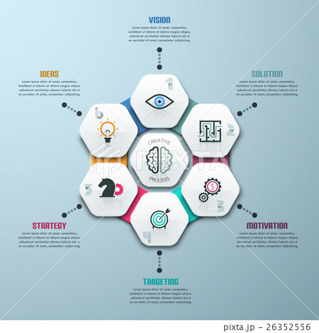 Modern infographics options template with 7 paper Modern infographics options template with 7 paper 26352556