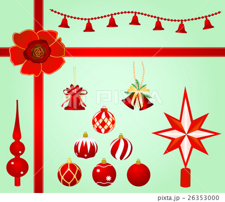 Set of red ornaments to Christmas and new year Set of red ornaments to Christmas and new year 26353000