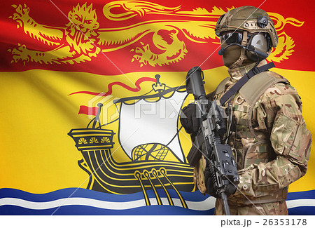 Soldier with Canada province flag - New Brunswick  26353178