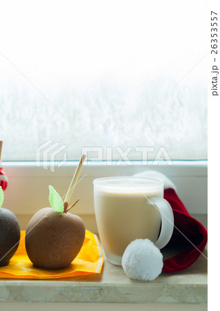 Cup of coffee on window sill 26353557