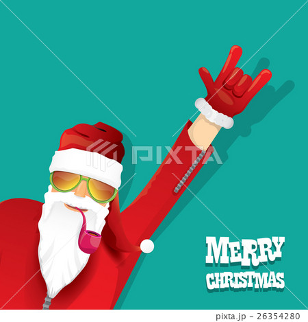 vector biker santa claus with smoking pipe. 26354280