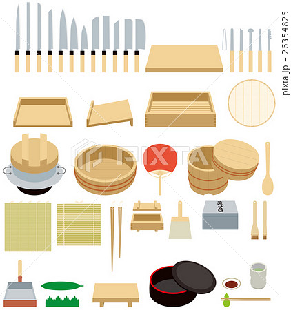 鮨 調理器具のイラスト素材