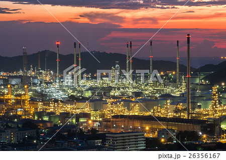 Oil refinery industry at night   26356167