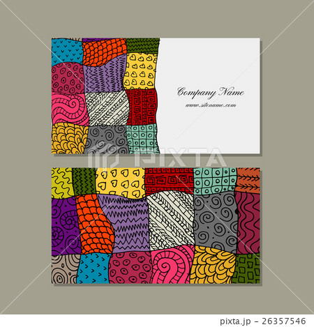 Business card collection, patchwork carpet design 26357546
