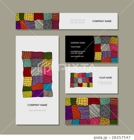 Business card collection, patchwork carpet design 26357547