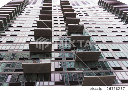 USA, New York State, New York City, Manhattan, Low angle view of facade with balconies USA, New York State, New York City, Manhattan, Low angle view of facade with balconies 26358237