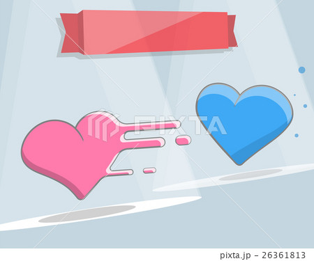 Two hearts cartoon style. Vector illustration for Two hearts cartoon style. Vector illustration for 26361813