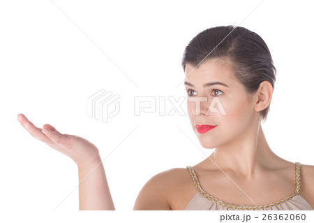 Woman holds palm Woman holds palm 26362060