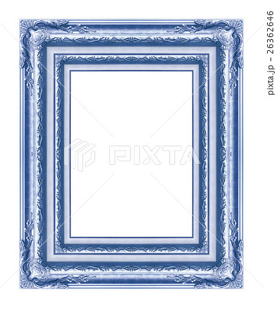 antique blue frame isolated on white background 26362646