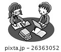 デジタル_調べ学習_二人_モノクロ_制服 26363052