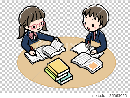 書_學習研究_兩個人_制服 26363053