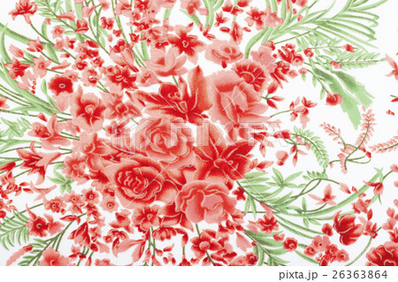 colorful retro tapestry textile pattern with flora 26363864