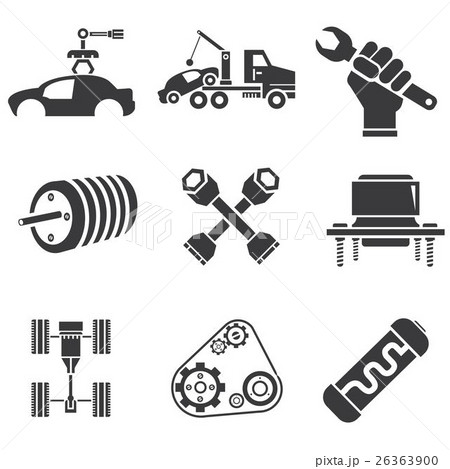automotive icons, car parts and garage icons 26363900