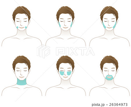 メンズエステ 男性 顔 脱毛箇所のイラスト素材