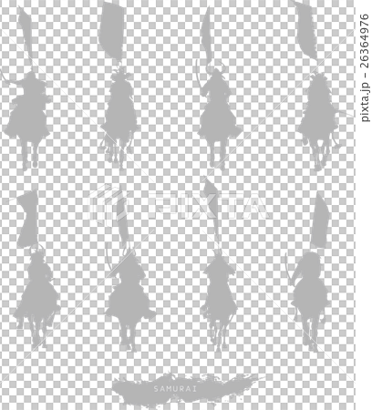 【騎馬武者シルエット】 【騎馬武者シルエット】 26364976