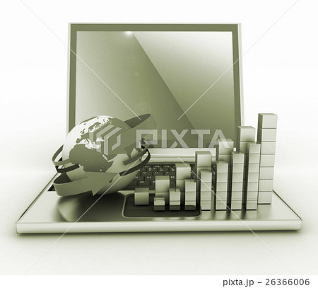 Charts of growth on the keyboard of computer 26366006