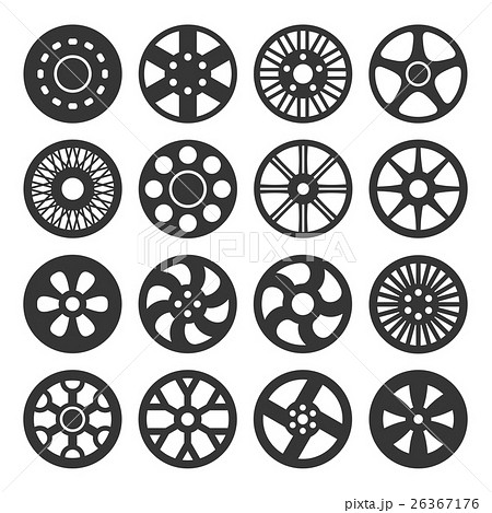 Wheel Disks or Rims Icon Set. Vector 26367176