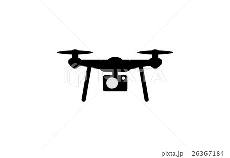 drone simple flat black icon 26367184