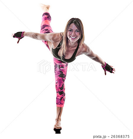 woman fitness boxing pilates excercises isolated 26368375
