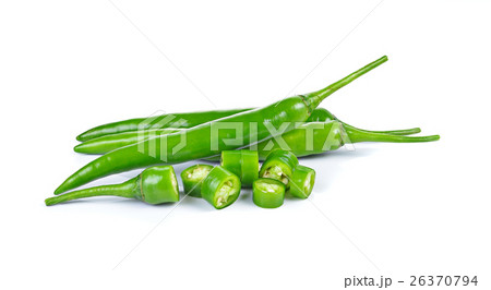 Hot chili peppers isolated on white background 26370794