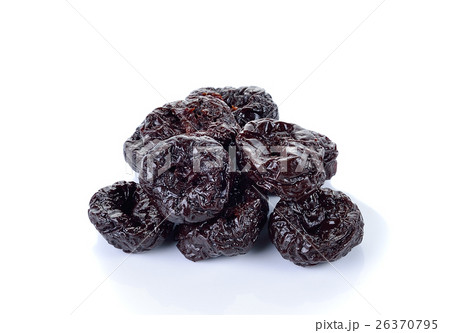 Dried Prunes on  white background 26370795