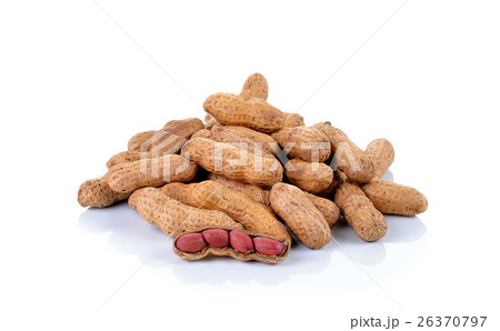 Dried peanuts on white background 26370797