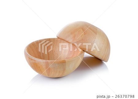 Wooden bowl isolated on white background 26370798