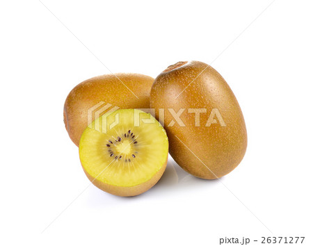 Yellow gold kiwi close up on white background Yellow gold kiwi close up on white background 26371277