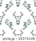Seamless pattern with stylized buffalo skull and 26374106