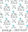 Seamless pattern with stylized wigwam and arrows 26374107