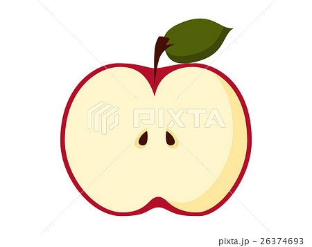 半分のりんごのイラスト素材 26374693 Pixta