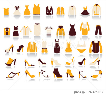 Men's and Women Clothing Icons Men's and Women Clothing Icons 26375037