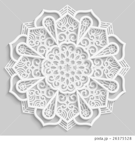 Lace 3D mandala, round symmetrical pattern 26375528
