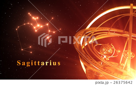 Constellation Sagittarius Over Red Background 26375642