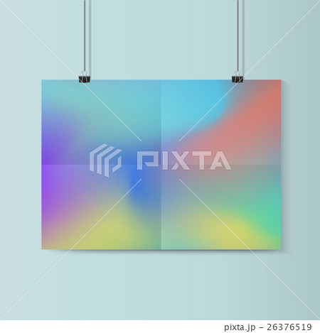 Fluid vector horizontal poster mockup with paper 26376519