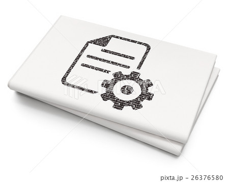 Software concept: Gear on Blank Newspaper 26376580