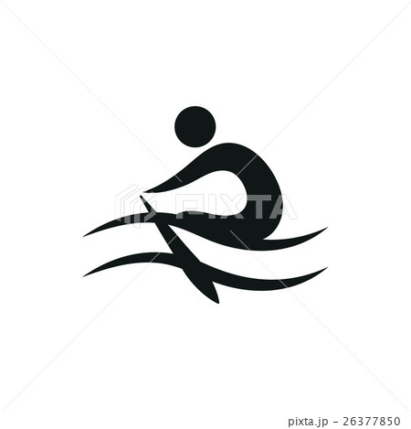Rowing icon monochrome on white background 26377850
